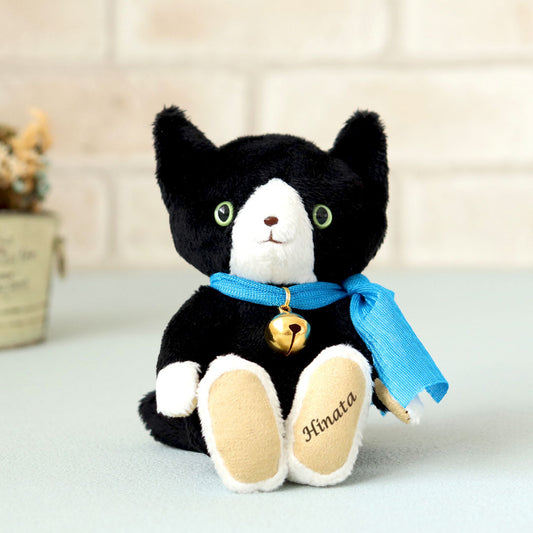 Personalized Black Cat Keychain, Printed on the sole