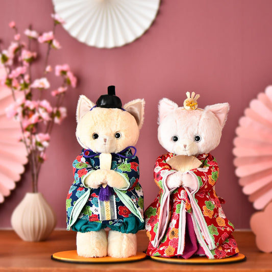 Japanese Kimono Cat Dolls, Hina Dolls