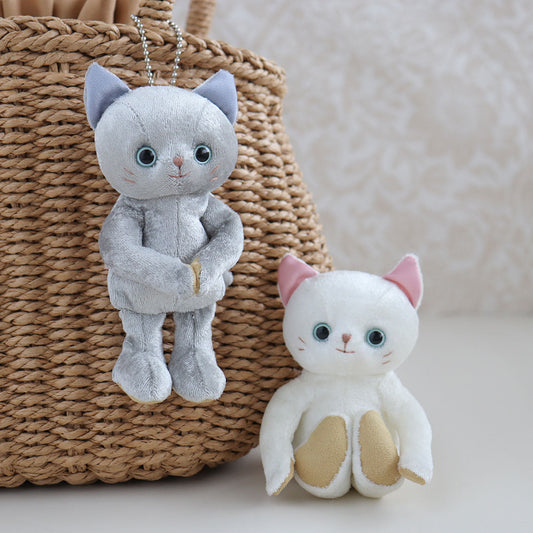 Velour Cat Plush Keychain